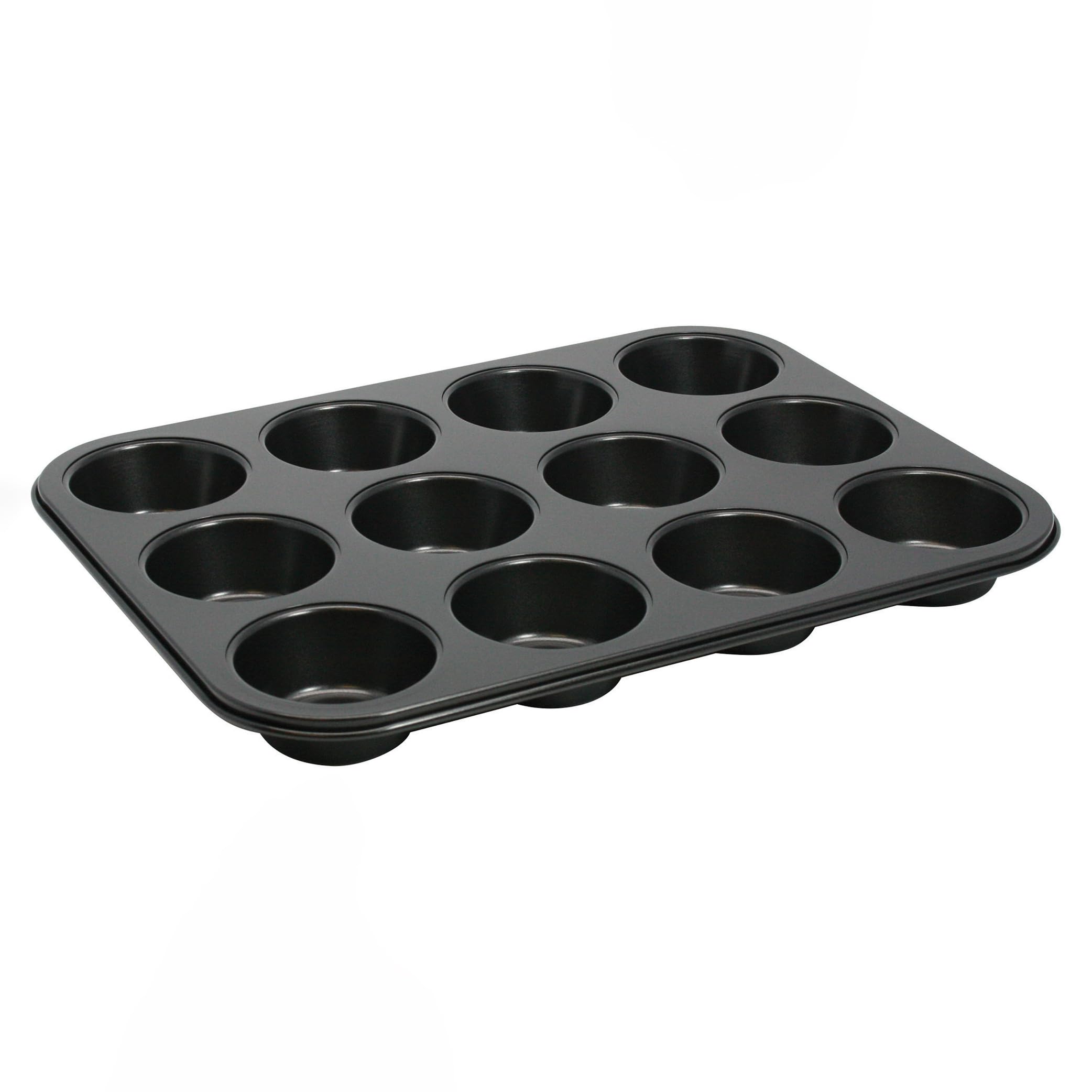 Winco 12-Cup Non-stick Muffin and Cupcake Pan, Tin Plated,Black