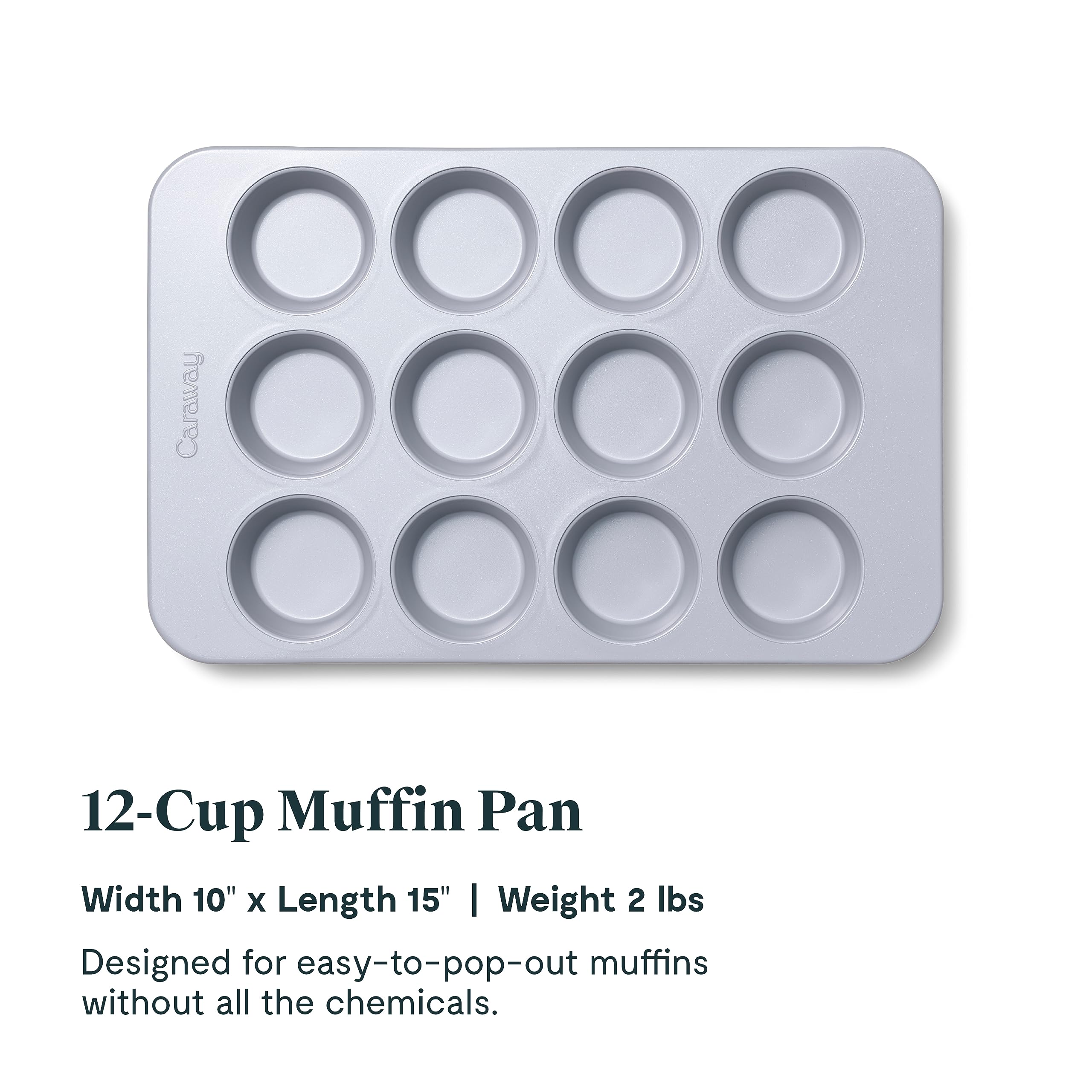 Caraway Non-Stick Ceramic 12-Cup Muffin Pan - Naturally Slick Ceramic Coating - Non-Toxic, PTFE & PFOA Free - Perfect for Cupcakes, Muffins, and More - Navy