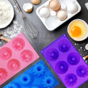 FineGood 3 PCS Silicone Cake Moulds, Doughnut Maker Silicone Baking Tray Cupcake Muffin Molds Mini Cake Pan