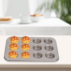 12 Cup Mini Muffin Pan,Nonstick Mini Cheesecake Pan Muffin Tin for Cupcake,Carbon Steel Mini Cupcake Pan for Homemade Muffins,DIY Cooking Tools for Muffin Cakes,Gold