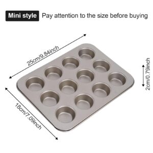 12 Cup Mini Muffin Pan,Nonstick Mini Cheesecake Pan Muffin Tin for Cupcake,Carbon Steel Mini Cupcake Pan for Homemade Muffins,DIY Cooking Tools for Muffin Cakes,Gold