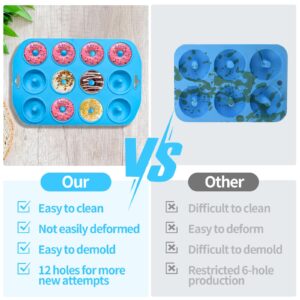 Cupidove Silicone Donut Pan, Silicone Donut Molds for baking, Mini Donut Silicone Mold Heat Resistant, Mini Silicone Baking Mold for baking delicious donuts, Non-stick Bottom, Easy to Clean