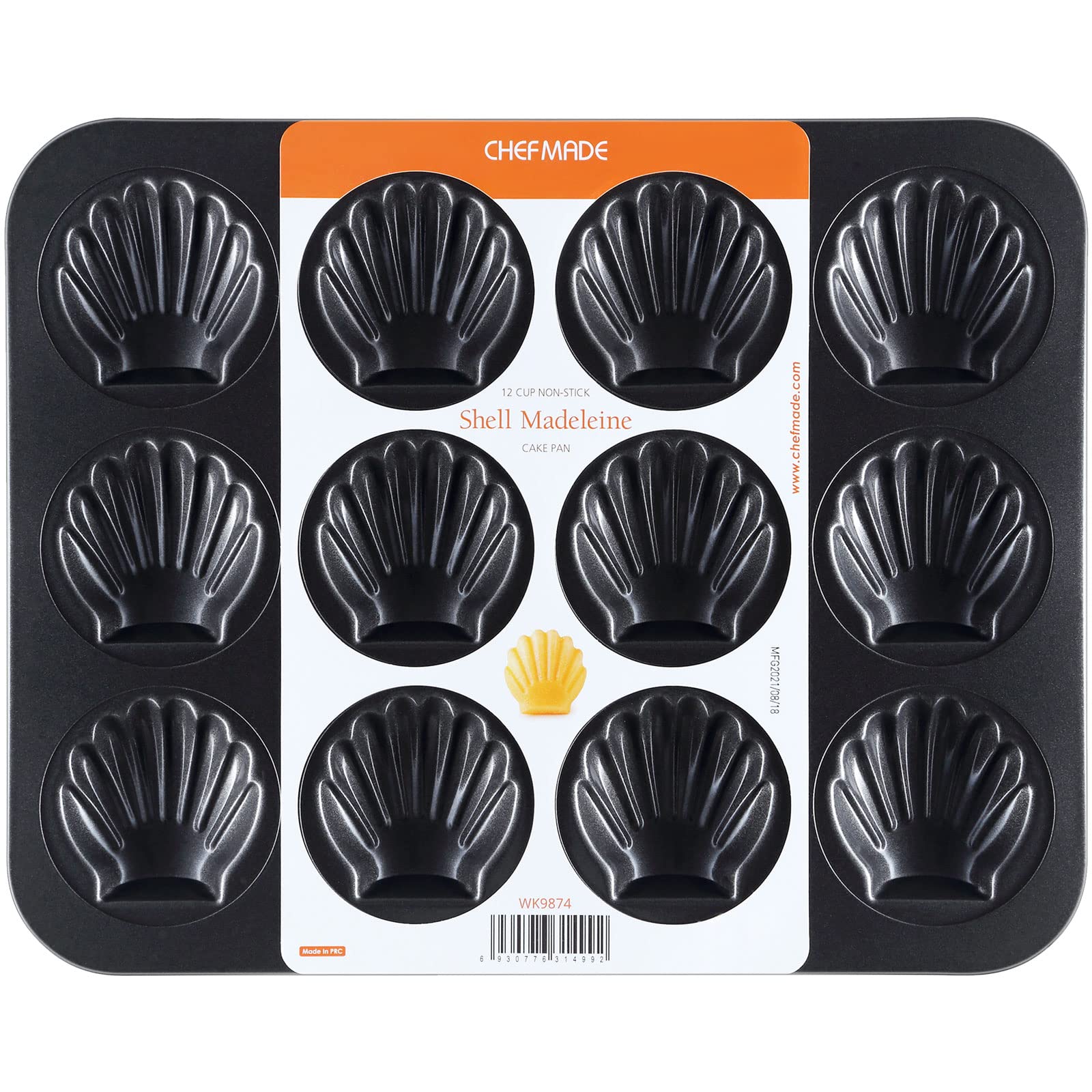 CHEFMADE Madeleine Pan, Nonstick 12 Cavity Scallop Shell Bakeware