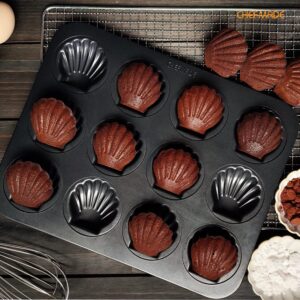 CHEFMADE Madeleine Pan, Nonstick 12 Cavity Scallop Shell Bakeware