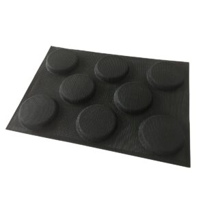 Bluedrop Silicone Hamburger Bread Forms Perforated Bakery Molds Non Stick Baking Sheets Fit Half Pan Size