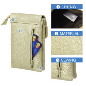 MINICAT Roomy Pockets Small Crossbody Bags Cell Phone Wallet Purses for Women(Gold)