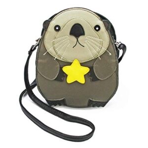 sleepyville critters baby beaver holding a star shoulder crossbody bag