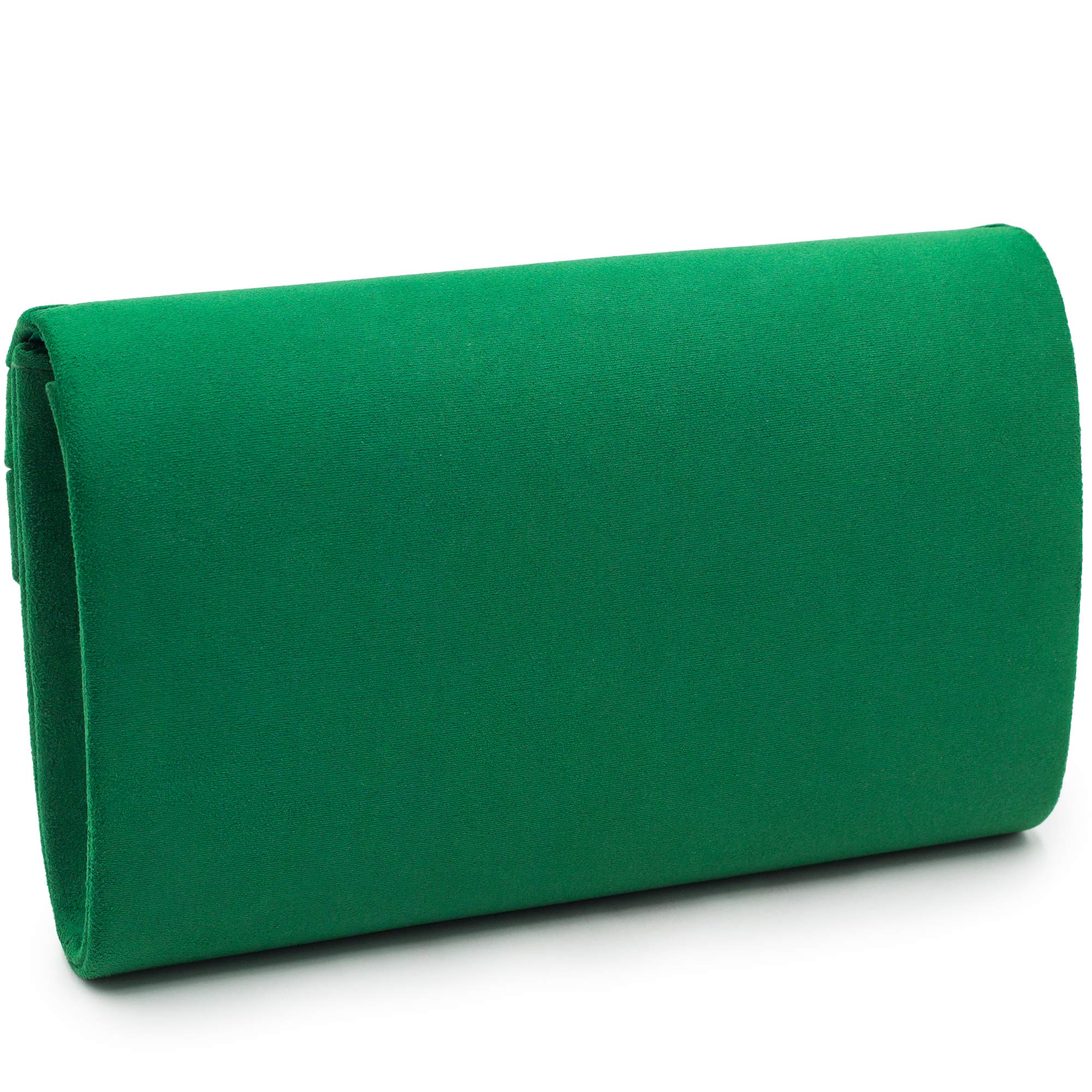 Milisente Clutch Purse for Women, Suede Envelope Evening Purses Crossbody Shoulder Clutch Bag (Green)