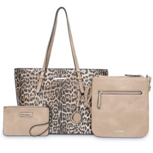 montana west tote bag for women purse and hand bags tote purse and wallet set shoulder satchel bag for women brown leopard print gifts mwc3-g055br