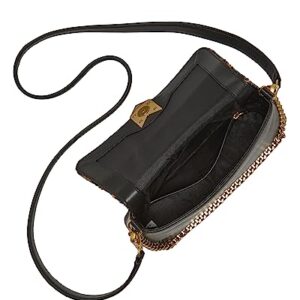 Vince Camuto Theon Flap Crossbody, Black Leopard