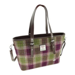 glen appin tweed bag for women tote handbags spey large made in scotland (heather check)