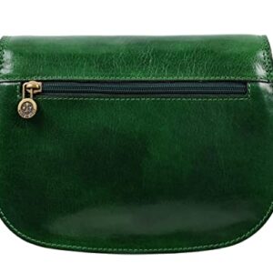 Time Resistance Leather Cross Body Bag for Women Shoulder Bag Messenger Purse (Green) - Gift Box Included