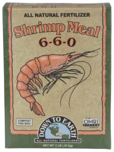 down to earth all natural shrimp meal fertilizer mix 6-6-0, 2 lb