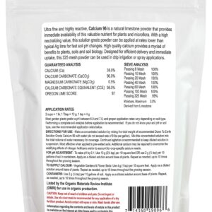 Down to Earth OMRI Organic Solution Grade Calcium 96, 1 lb