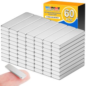 60pcs wudime strong neodymium magnets bar, 20x5x2mm bar magnets for crafts, heavy duty rare earth magnets, small magnets for tool storage, kitchen, school science and office diy