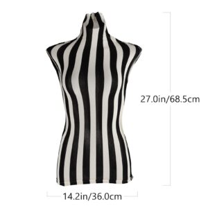 Black and White Striped Superb Mannequin Fabric Cover, 100% Handmade, Soft and Stretchy, Suitable for Fashion Designer Retail Boutique Seamstress Mannequin Display Fitting Look, Mannequin not Included