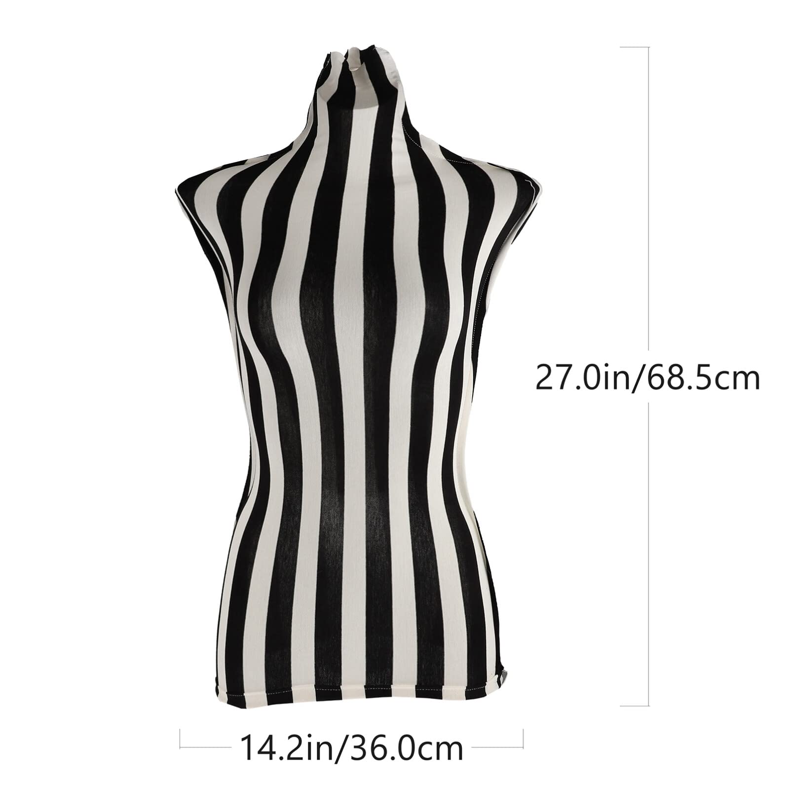 Black and White Striped Superb Mannequin Fabric Cover, 100% Handmade, Soft and Stretchy, Suitable for Fashion Designer Retail Boutique Seamstress Mannequin Display Fitting Look, Mannequin not Included