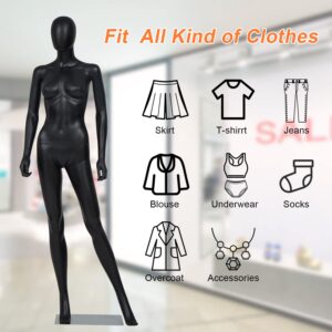 Mannequin Full Body Dress Form Display Adjustable Stand Posable Manikin Torso with Metal Base, White (Female 5)