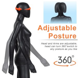 Mannequin Full Body Dress Form Display Adjustable Stand Posable Manikin Torso with Metal Base, White (Female 5)