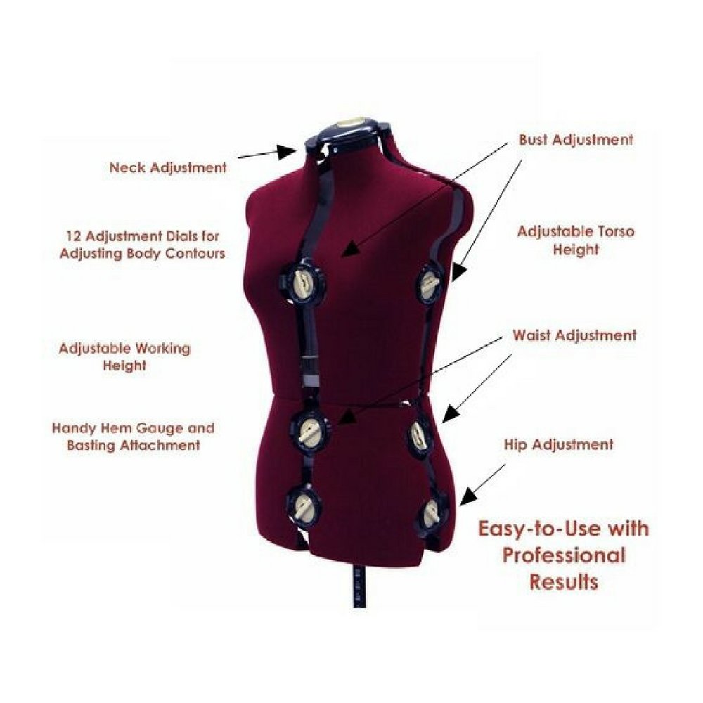 Adult Female Dress Form Mannequin 12 Dial Adjustable Fabric Torso for Sewing - Size Large #FH-8