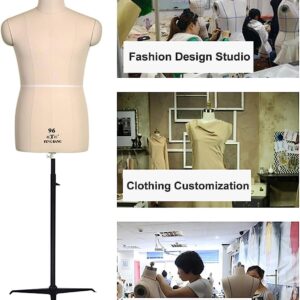 lyf Plus Size Sewing Male Mannequin Torso with Tripod Stand, Mens Dressmakers Manikin Body, for T-Shirts/Jackets Teaching Dress Forms ( Size : XXXL 110 )