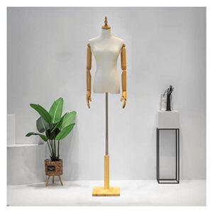 female dress form female tailors dummy torso dress form, dressmakers mannequin display bust with wood base, female mannequin torso body for clothing display female dress form ( color : natural , size