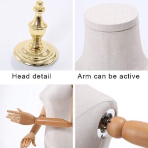 Mannequin Torso Mannequin Dress Form Torso Female Tailors Dummy Mannequin Dressmakers Dummies Display Bust Wood Arm Active Suitable for Apparel Jewelry Display Stand (C Small)