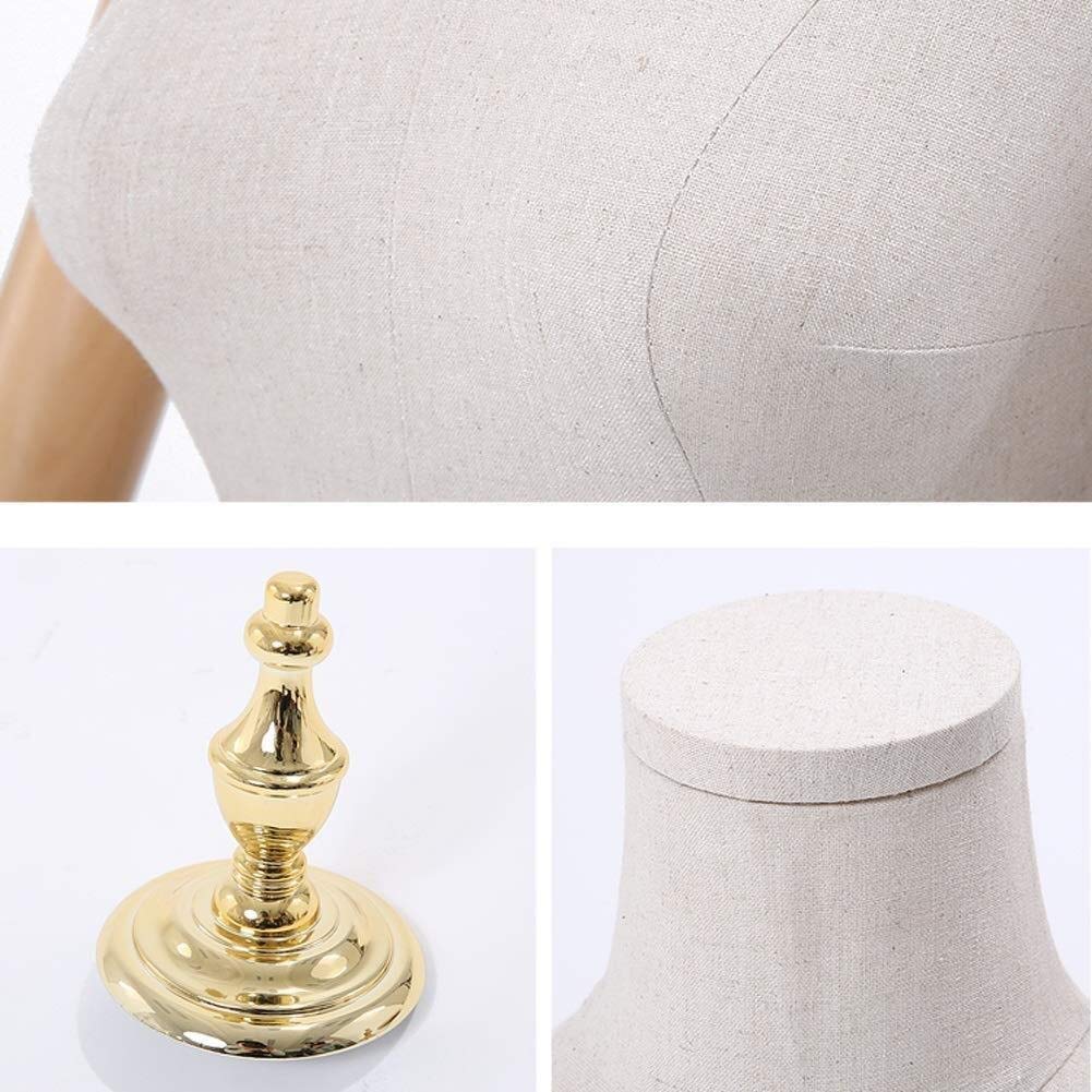 Mannequin Torso Mannequin Dress Form Torso Female Tailors Dummy Mannequin Dressmakers Dummies Display Bust Wood Arm Active Suitable for Apparel Jewelry Display Stand (C Small)