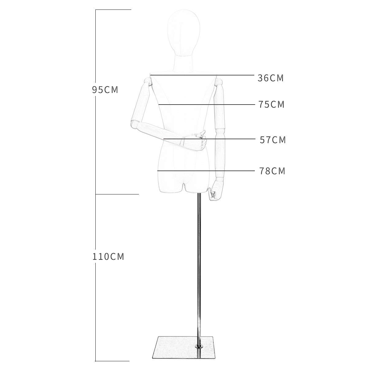 Mannequin Female Female Tailoring Dummy Mannequin with The arm Stereo Cropping Manikins Mannequins Dressmaker's Dummy Men (#4 )