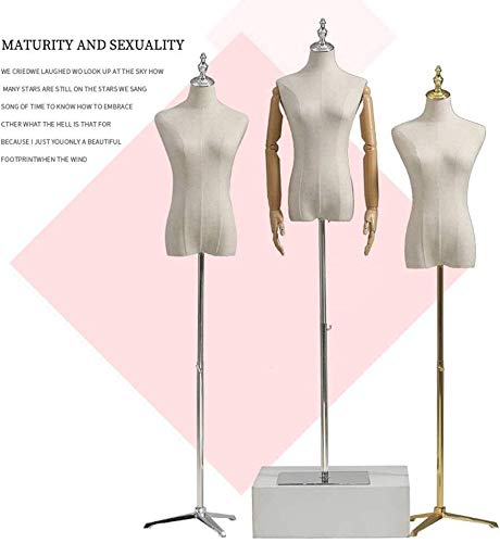 Mannequin Torso Mannequin Dress Form Torso Female Tailors Mannequin Dressmakers Dummies Fashion Students Display Bust Torso Universal Caster Base for Clothing Jewelry Show (Silver Small)