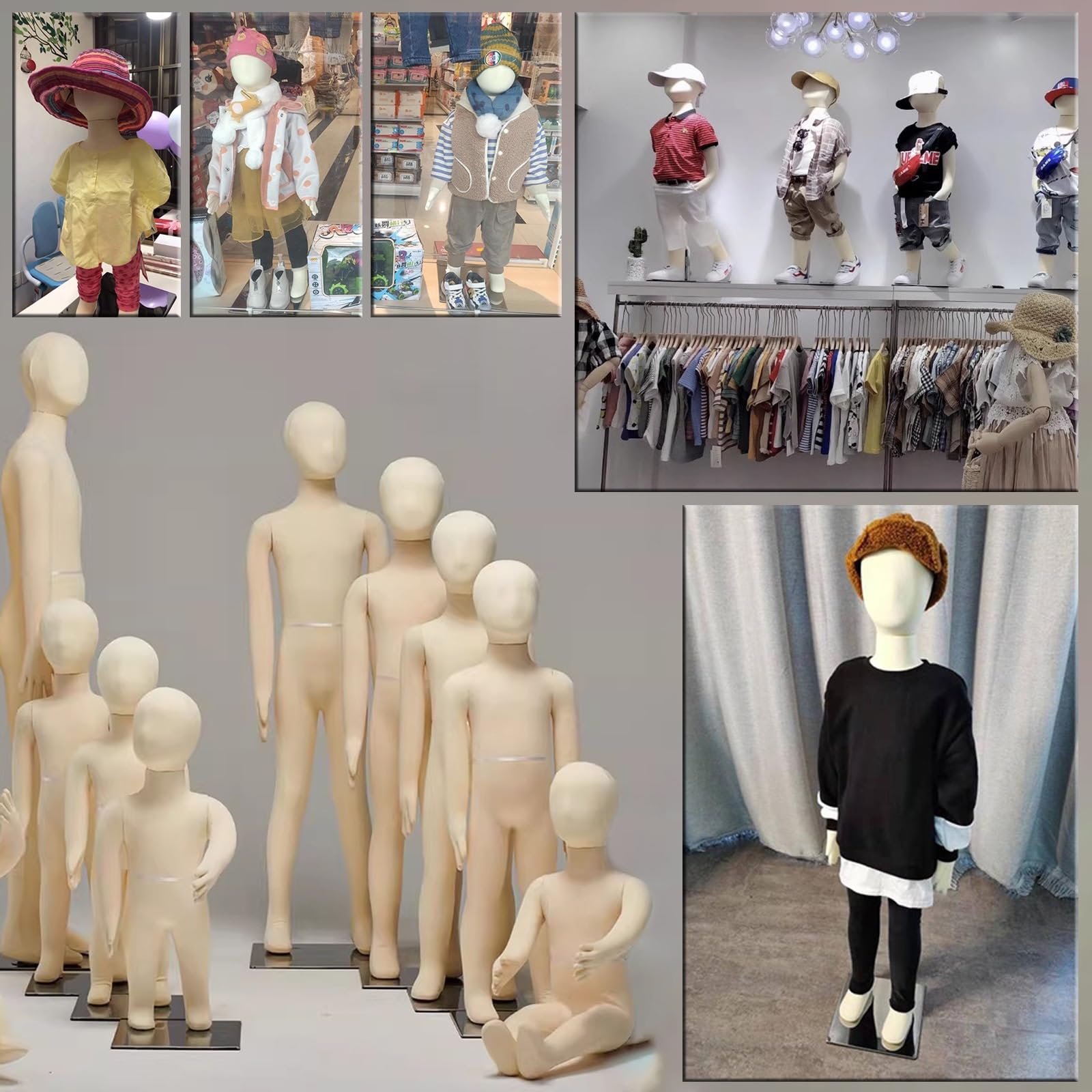 1-14 Years Mannequin Infants Toddlers Kids Youth Dress Manikin for Store Display, Sewing Projects, Cosplay Props, Pinable Dressmaker Dummy, PU Foam Body ( Size : 2 Years-78cm/30.7inch H )