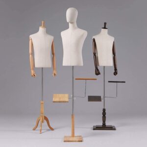 Tailors Dummy Male Maniquins Torso with Adjustable Height |Dressmakers Dummy with Stable Base for Dress Form Display