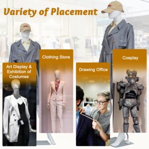 6 FT Female Mannequin Dress Form Display - Manikin Torso Stand Realistic Full Body Mannequin for Retail Clothing Shops, Halloween Christmas Cosplay, White (No.1)