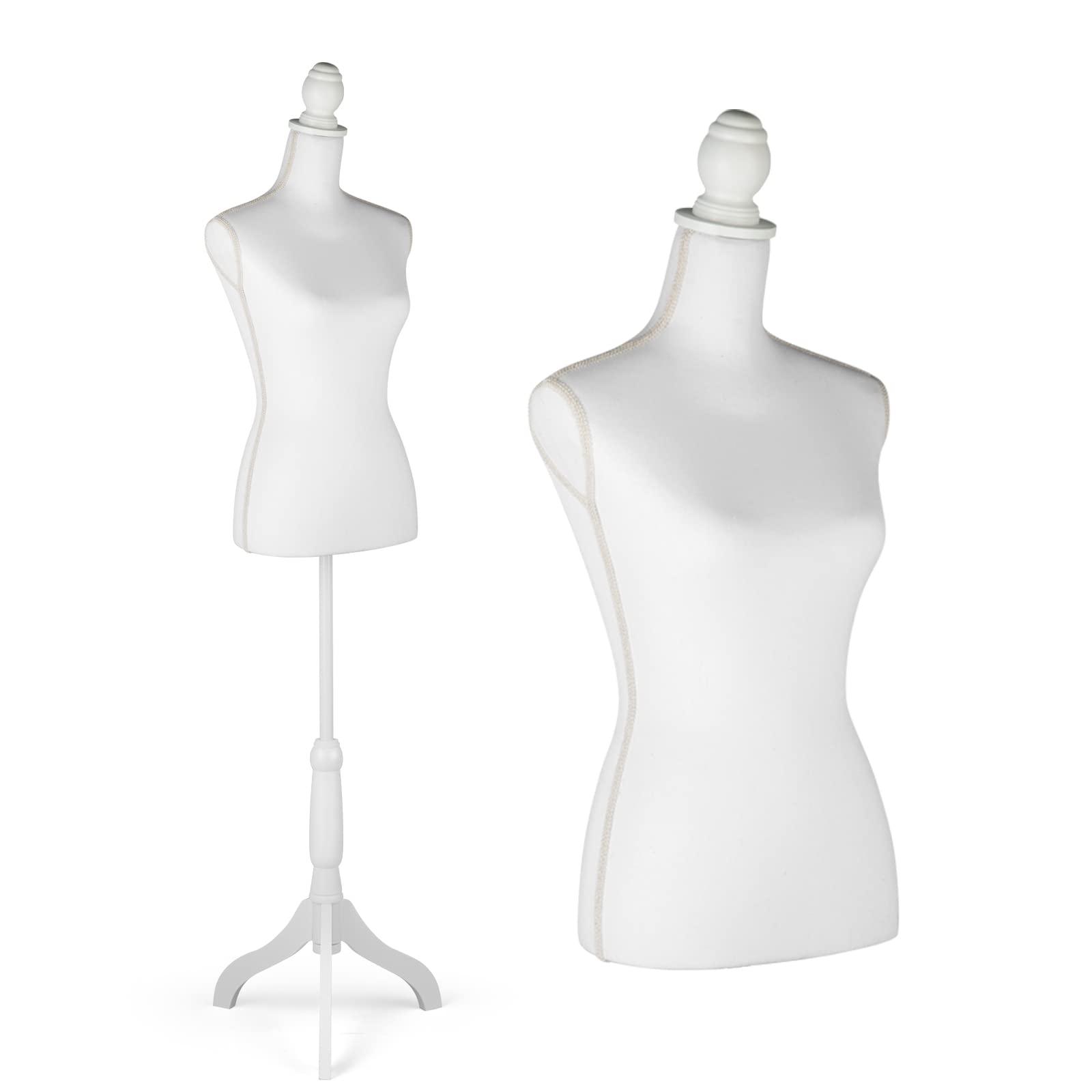 DRDINGRUI Dress Form with Stand, Pinnable Female Mannequin Body with Adjustable Height for Sewing and Display