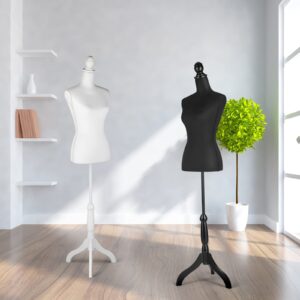 DRDINGRUI Dress Form with Stand, Pinnable Female Mannequin Body with Adjustable Height for Sewing and Display