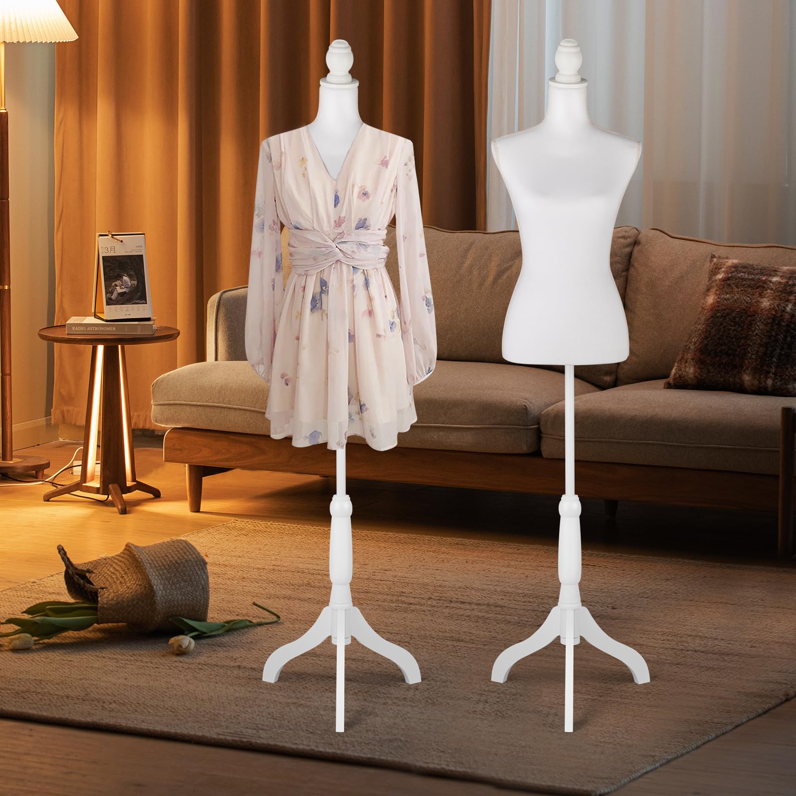 DRDINGRUI Dress Form with Stand, Pinnable Female Mannequin Body with Adjustable Height for Sewing and Display