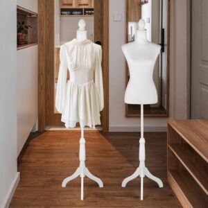 DRDINGRUI Dress Form with Stand, Pinnable Female Mannequin Body with Adjustable Height for Sewing and Display