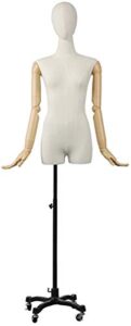 tailors dummy mannequin torso body with universal casters | for clothing dress jewelry display tailors dummy dressmakers dummy