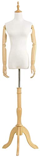 Tailors Dummy Mannequin Torso Body with Tripod Stand |Tailors Dummy with Realistic Hands for Female Clothing Dress Jewelry Display Dressmakers Dummy