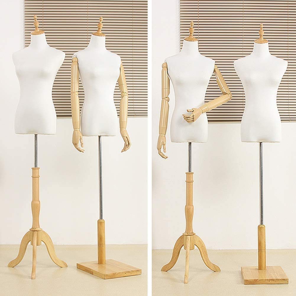 Tailors Dummy Mannequin Torso Body with Tripod Stand |Tailors Dummy with Realistic Hands for Female Clothing Dress Jewelry Display Dressmakers Dummy