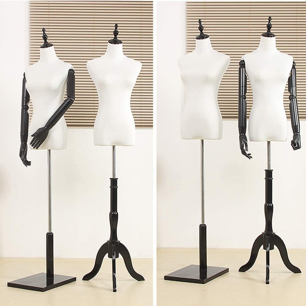 Tailors Dummy Mannequin Torso Body with Tripod Stand |Tailors Dummy with Realistic Hands for Female Clothing Dress Jewelry Display Dressmakers Dummy