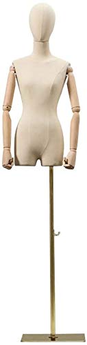 Tailors Dummy Female Mannequin Torso Body with Adjustable Golden Stand |for Clothing Dress Jewelry Display Dressmakers Dummy