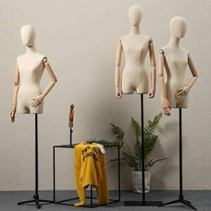 Tailors Dummy Female Mannequin Torso Body with Adjustable Golden Stand |for Clothing Dress Jewelry Display Dressmakers Dummy