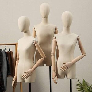 Tailors Dummy Female Mannequin Torso Body with Adjustable Golden Stand |for Clothing Dress Jewelry Display Dressmakers Dummy