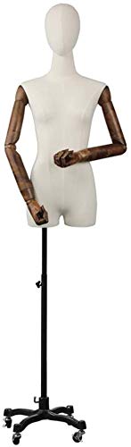 Tailors Dummy Mannequin Torso Body with Universal Casters | for Clothing Dress Jewelry Display Tailors Dummy Dressmakers Dummy