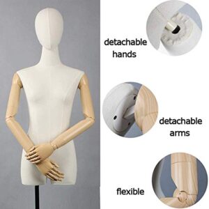 Tailors Dummy Mannequin Torso Body with Universal Casters | for Clothing Dress Jewelry Display Tailors Dummy Dressmakers Dummy