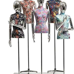 Mannequin Dress Form Torso Mannequin Torso Female Tailors Dummy Mannequin Dressmakers Dummies Fashion Students Display Bust Adjustable for Apparel Jewelry Display Stand (