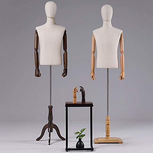 Tailors Dummy Male Mannequin Torso with Rectangular Base Trousers Rack and Shoes Holder| for Clothing Display Dressmakers Dummy