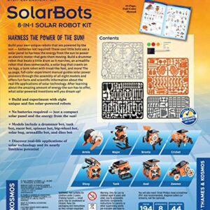 Thames & Kosmos SolarBots: 8-in-1 Solar Robot STEM Experiment Kit | Build 8 Cool Solar-Powered Robots in Minutes | No Batteries Required | Learn About Solar Energy & Technology | Solar Panel Included