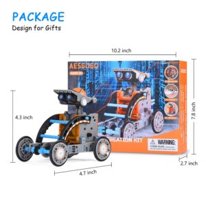 AESGOGO STEM Projects 12-in-1 Creation Solar Robot Kit,Science Experiments Toys Gifts for Kids Ages 8-12,Educational DIY Building Robotics Kit for 8 9 10 11 12 13 14 15 Year Old Boys Girls Teens